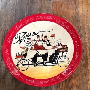 Certified International "Paris Chefs" ceramic plate by Jennifer Garant.